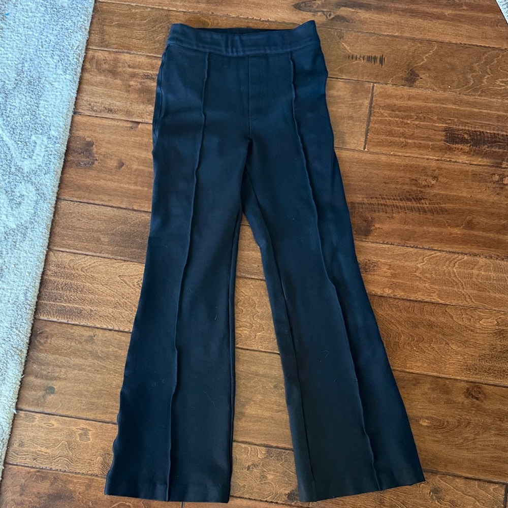 SPANX Black Sculpting High-Waist Pants with Red Logo Tag